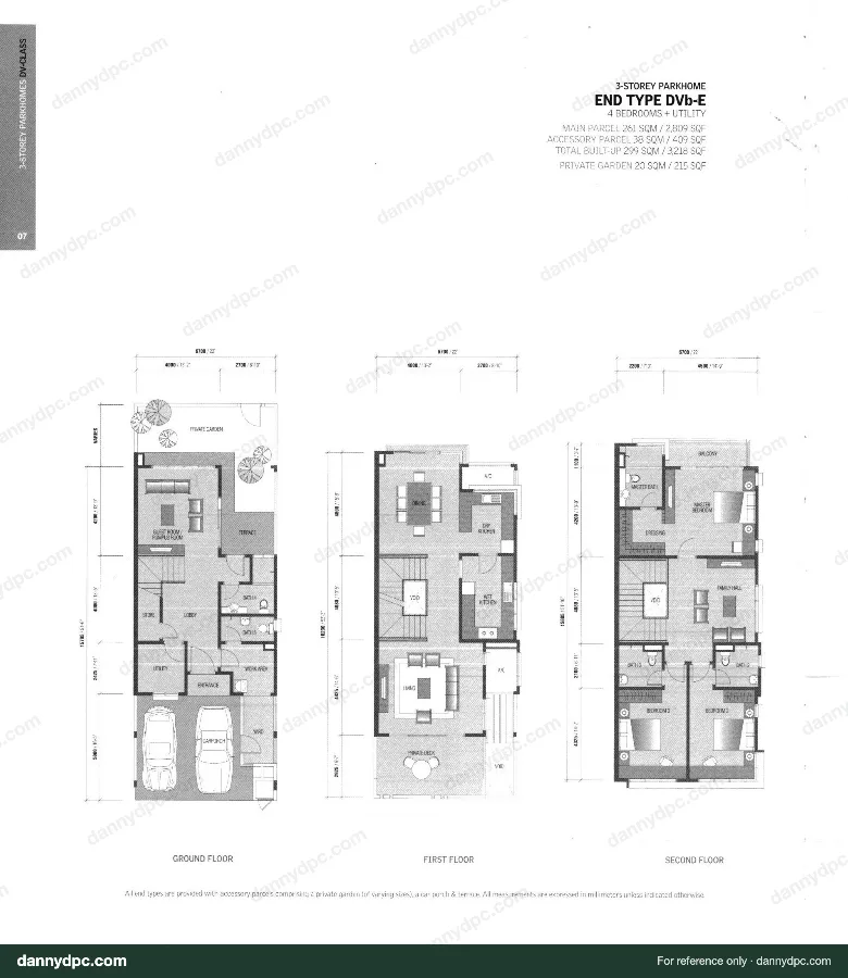 Zenia Desa ParkCity Zenia 3-sty Endlot Type DVb-E floor plan