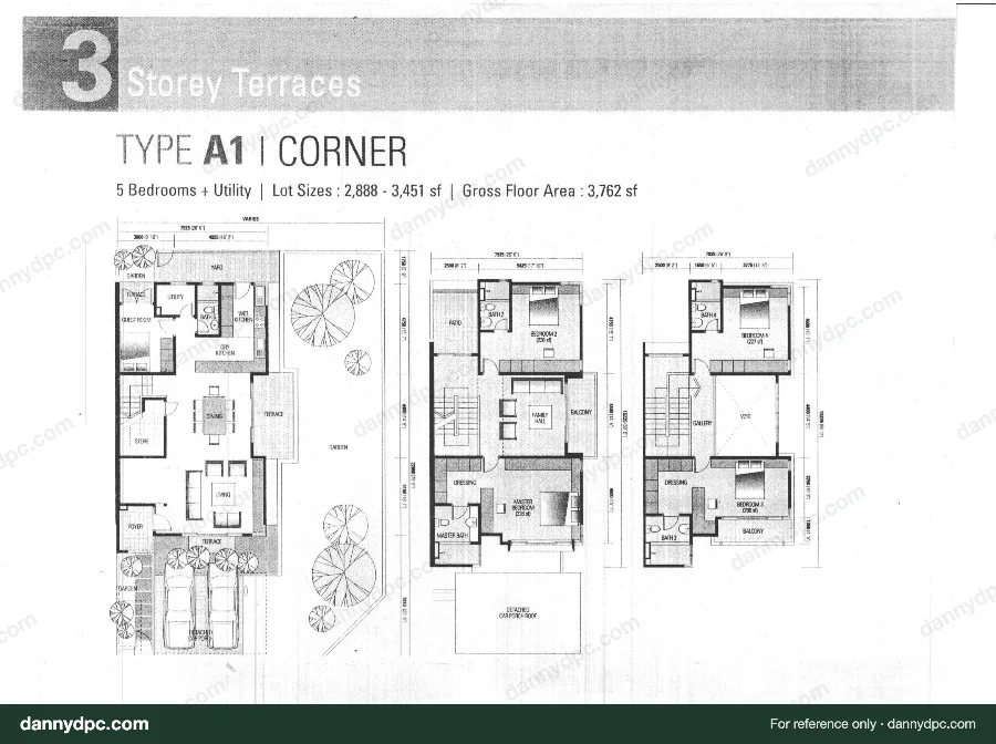 SouthLake Desa ParkCity Southlake 3-sty Corner Type A1 floor plan