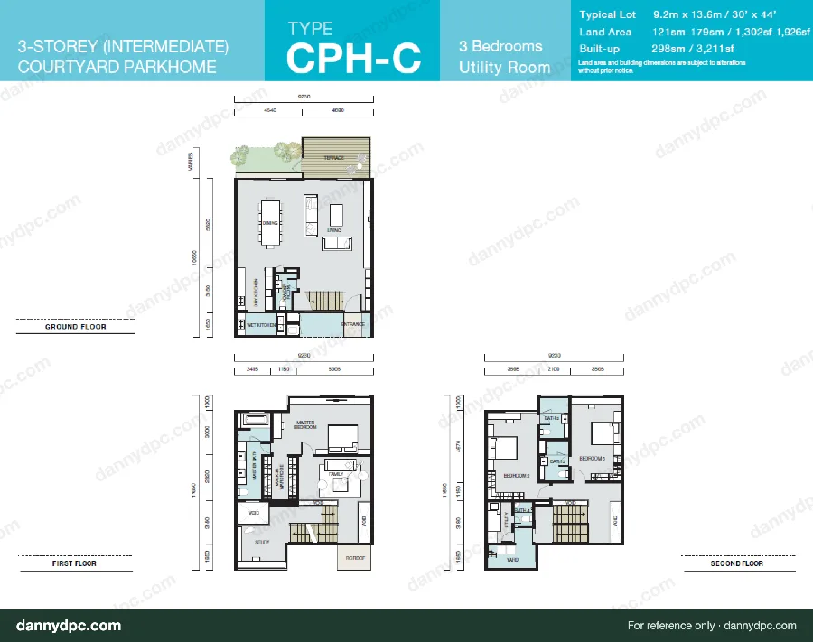 The Breezeway Desa ParkCity Type CPH-C Courtyard Parkhome floor plan