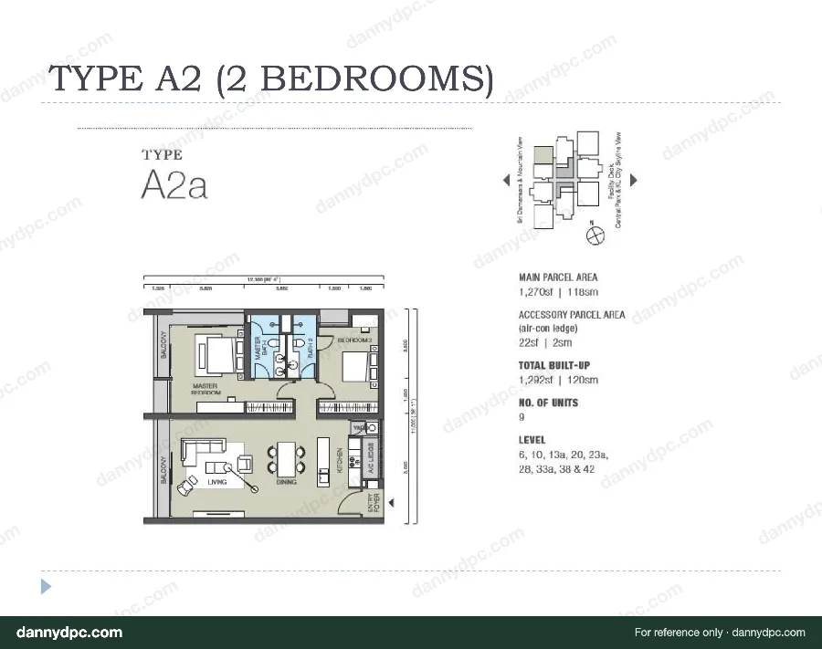 One Central Park (OCP) Desa ParkCity Type A2 floor plan