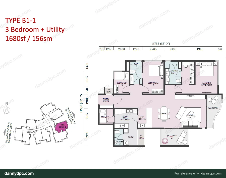 The Westside II Desa ParkCity Type B1-1 floor plan