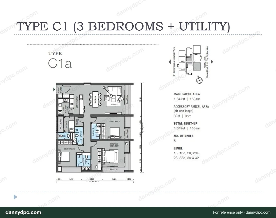 One Central Park (OCP) Desa ParkCity Type C1 floor plan