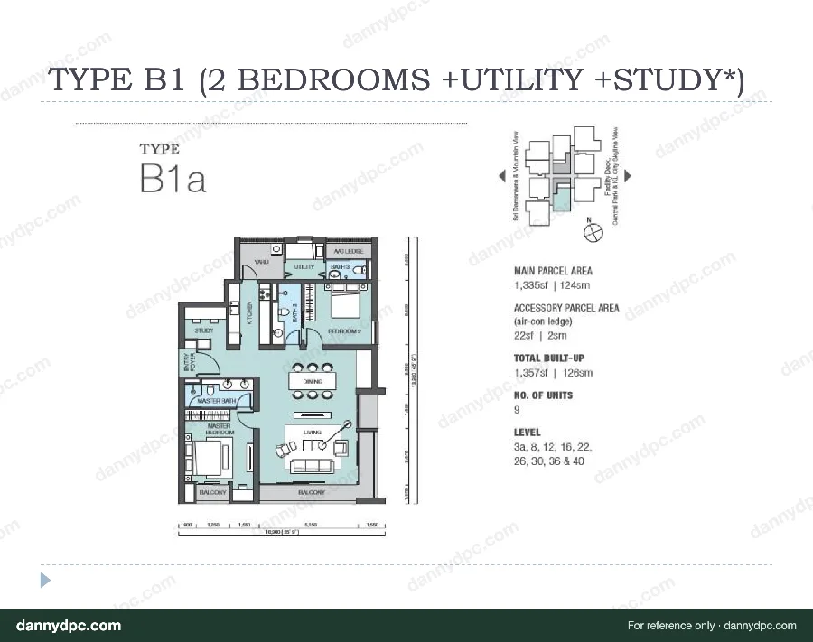 One Central Park (OCP) Desa ParkCity Type B1 floor plan