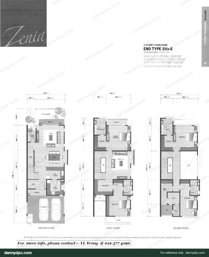 Zenia Desa ParkCity Zenia 3-sty Endlot Type SVa-E floor plan