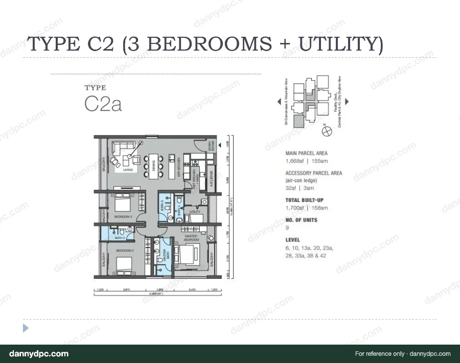 One Central Park (OCP) Desa ParkCity Type C2 floor plan