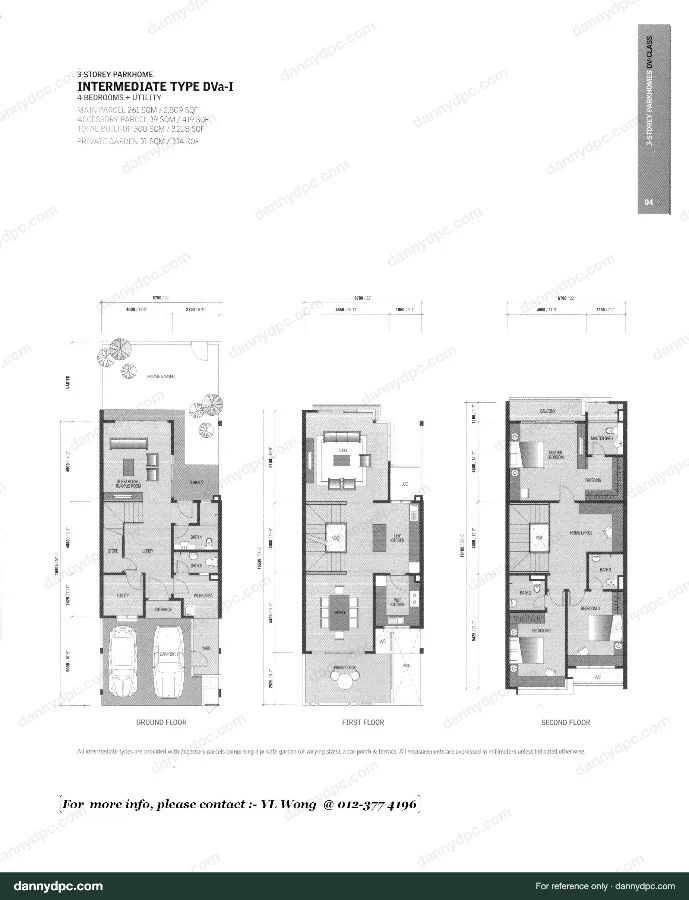 Zenia Desa ParkCity Zenia 3-sty Intermediate with Elevated garden Type DVa-I floor plan