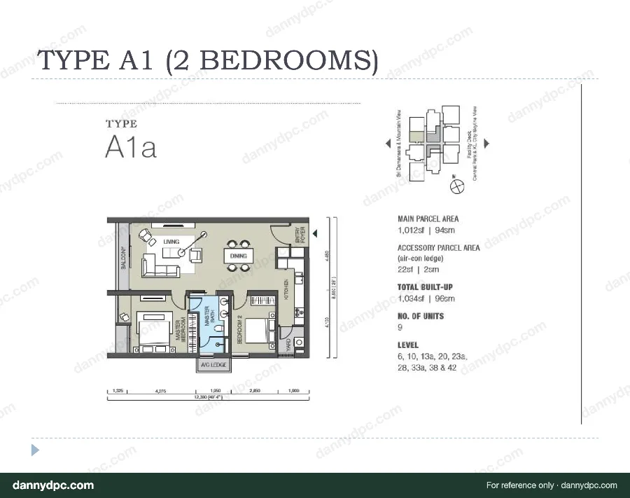 One Central Park (OCP) Desa ParkCity Type A1 floor plan