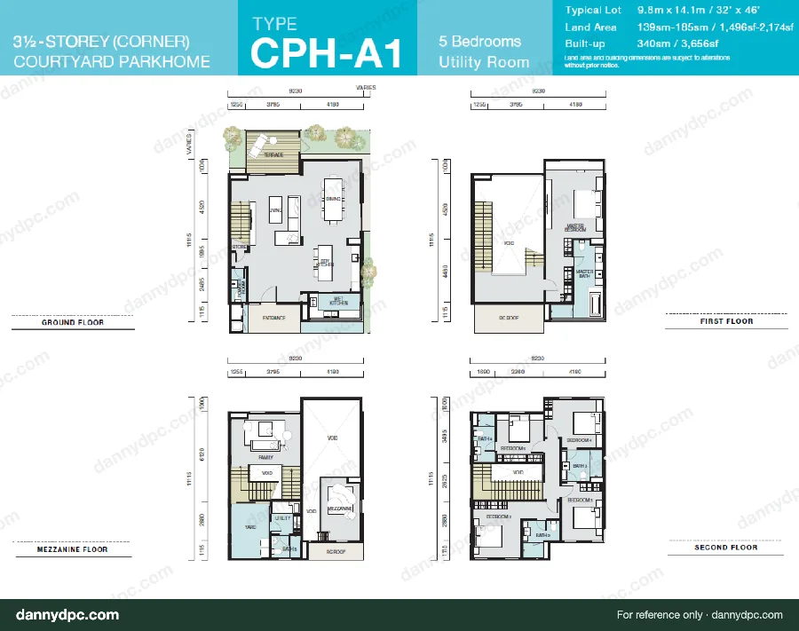 The Breezeway Desa ParkCity Type CPH-A1 Courtyard Parkhome floor plan