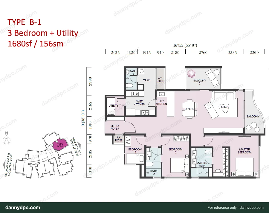 The Westside II Desa ParkCity Type B-1 floor plan