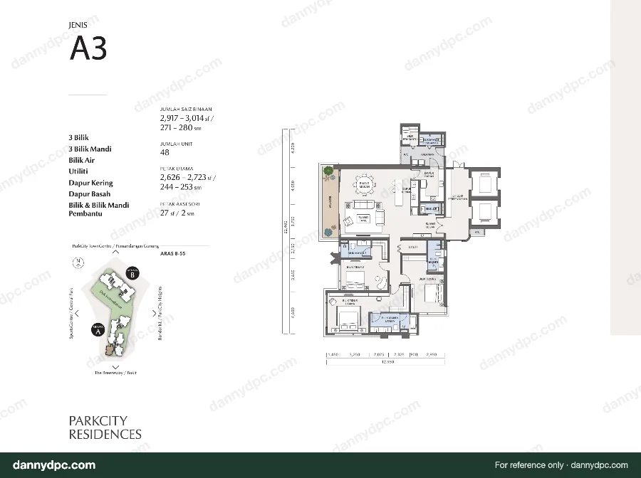 ParkCity Residences Desa ParkCity Type A3 ParkCity Residences floor plan