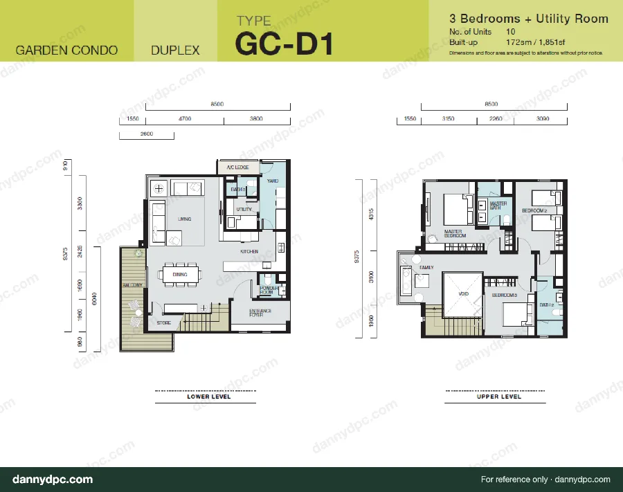The Breezeway Desa ParkCity Type GC-D1 Garden Condo Duplex floor plan