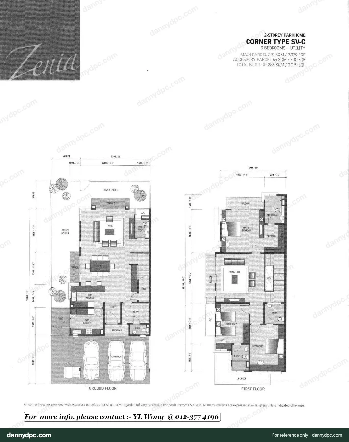 Zenia Desa ParkCity Zenia 2-sty Corner Type SV-c floor plan