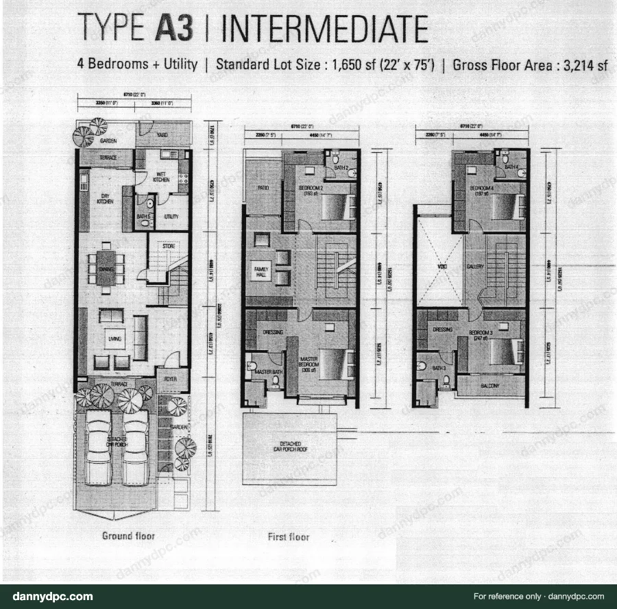 SouthLake Desa ParkCity Southlake 3-sty Inter Type A3 floor plan