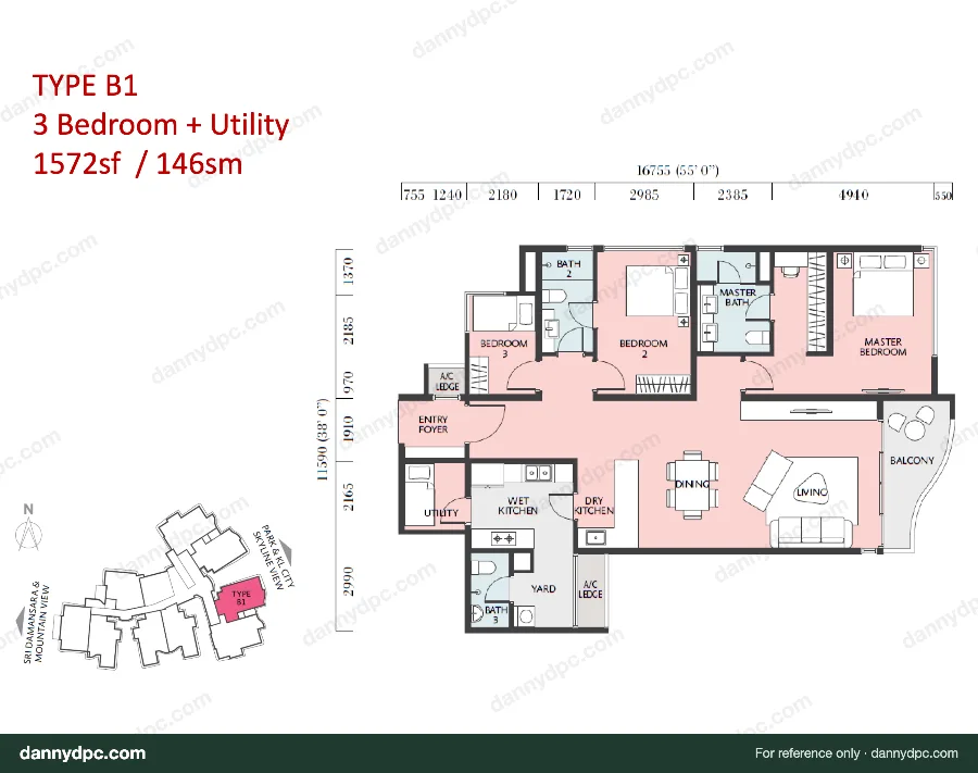 The Westside II Desa ParkCity Type B1 floor plan