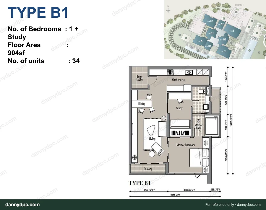 The Northshore Gardens Desa ParkCity Type B1 floor plan