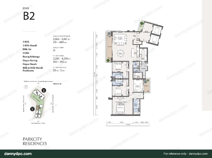 ParkCity Residences Desa ParkCity Type B2 ParkCity Residences floor plan