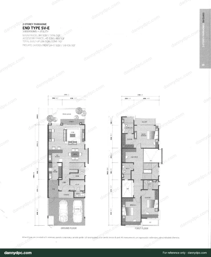 Zenia Desa ParkCity Zenia 2-sty Endlot Type SV-E floor plan