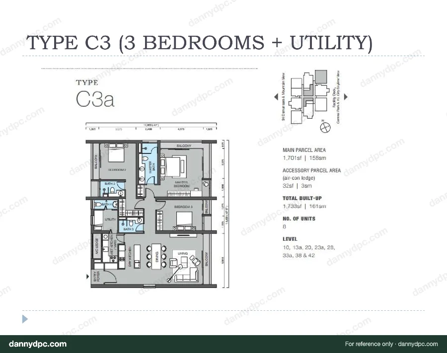 One Central Park (OCP) Desa ParkCity Type C3 floor plan