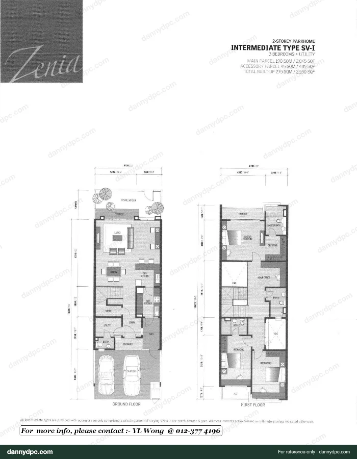 Zenia Desa ParkCity Zenia 2-sty Intermediate Type SV-i floor plan