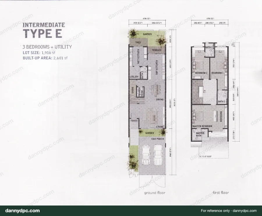 Amelia Desa ParkCity Type E floor plan