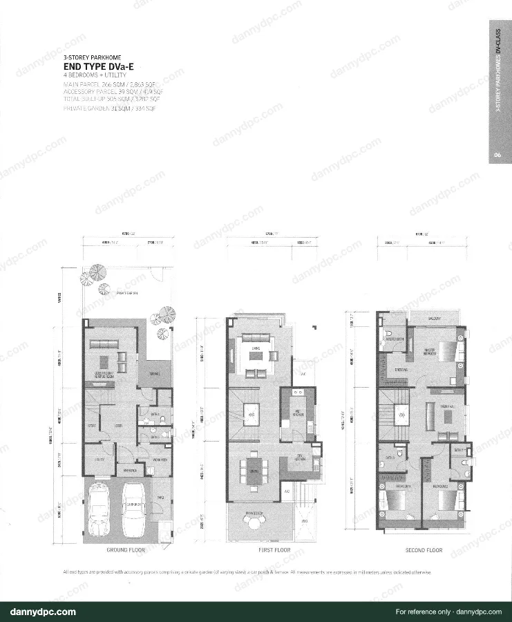 Zenia Desa ParkCity Zenia 3-sty Endlot Type DVa-E floor plan
