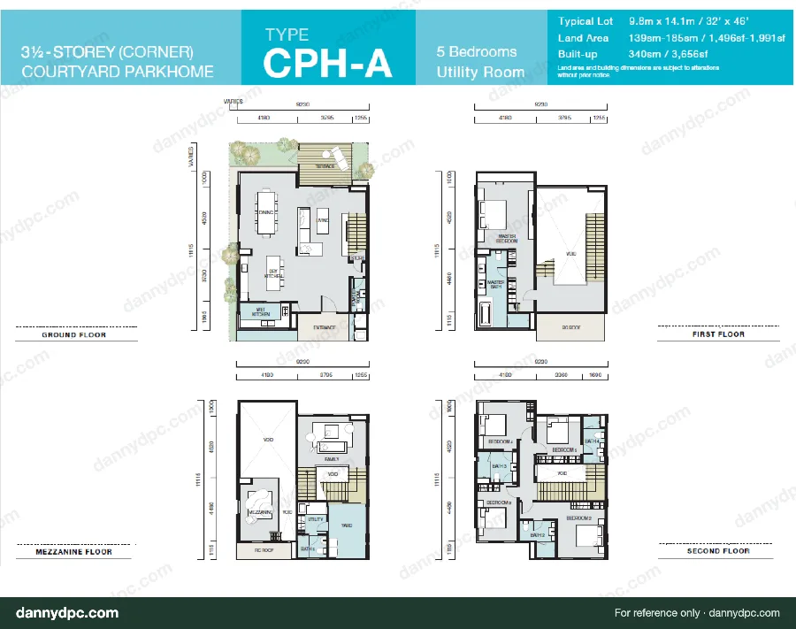 The Breezeway Desa ParkCity Type CPH-A Courtyard Parkhome floor plan