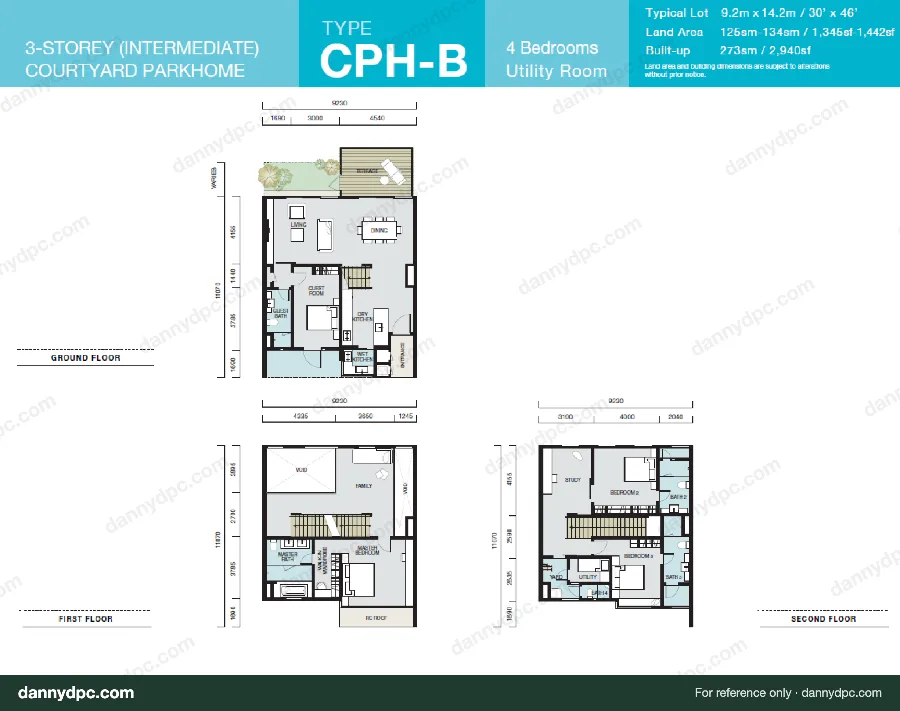 The Breezeway Desa ParkCity Type CPH-B Courtyard Parkhome floor plan